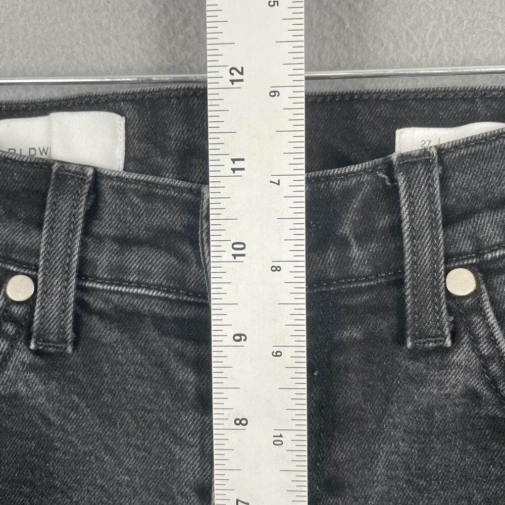 BLDWN Jeans Womens 27 Black Cropped Wide Leg Exposed Button High Rise USA - Picture 12 of 15